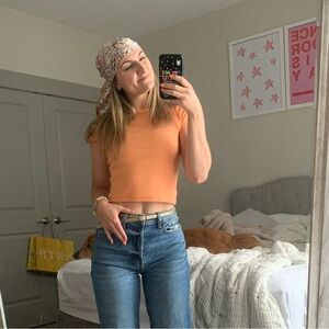 Maeve coral short sleeve baby tee